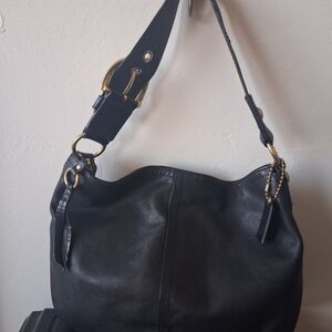 Coach Black Leather Hobo Bag